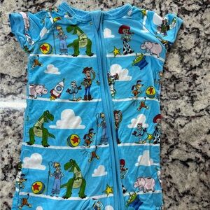 Little Sleepies Blue Toy Story Shorty Baby Romper Size 3-6 months